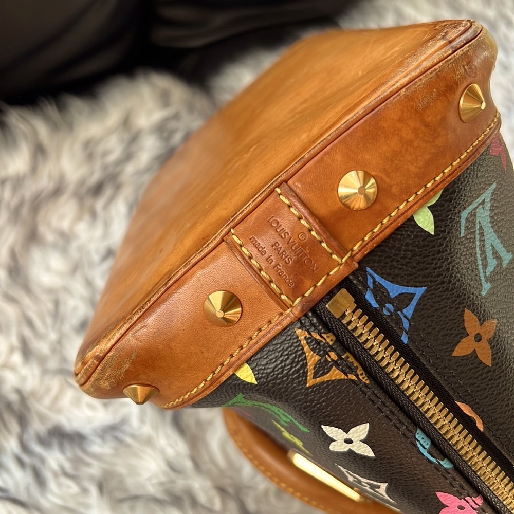 ❗️SOLD ❗️Authentic LV Multicolor Alma Louis PM Monogram Canvas Handbag Noir - Picture 13 of 16